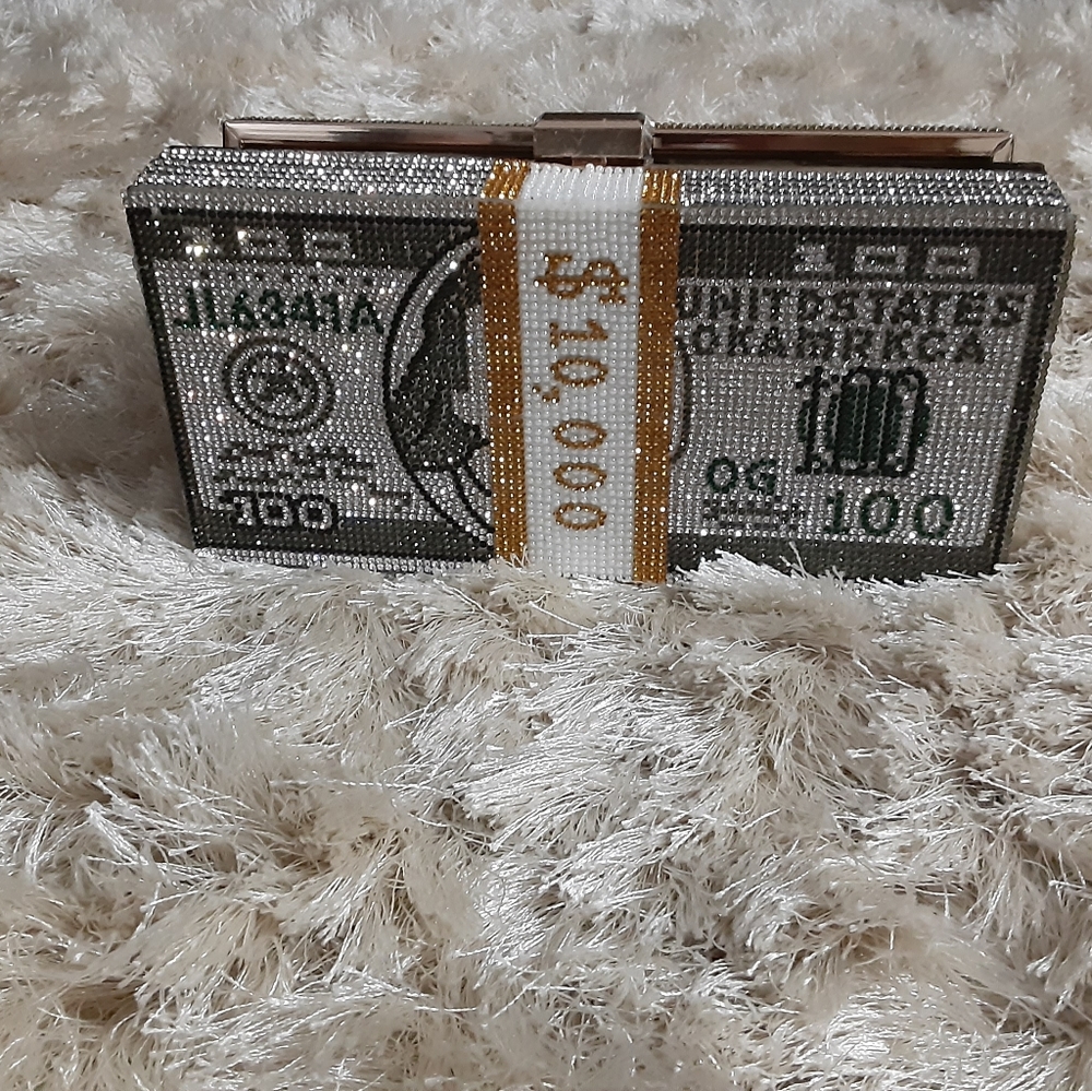 Money Stacks Bling Clutch Purse